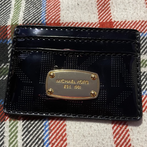 Never used Michael Kors card wallet in black shiny - Picture 2 of 3